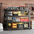 thumbnail image 6 of MIIIKO 68" W Storage Shelves,7500LBS Metal Garage Storage Shelving,Heavy Duty Adjustable Unit Storage Shelves for Warehouse,Basement,68" W x 24" D x 63" H,Black, 6 of 8