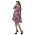 thumbnail image 4 of Moomaya Rayon Flared Dress For Womens Long Sleeve Printed V-Neck Casual Beach Dress For Girls, 4 of 7