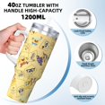 thumbnail image 3 of Pofeuu SpongeBob SquarePants Print Stainless Steel 40OZ Ice Bully Cup With Handle And Straw For Beach/Travel, 3 of 8