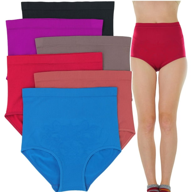 ToBeInStyle Women's 6 Pack HighWaist Compression Control Briefs Plus