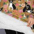 thumbnail image 3 of Oversized Wearable Blanket Hoodie,Boston Terrier and Flower Sherpa Blanket Hoodie with Super Pockets,Super Warm Fuzzy Pullover for Women & Men, 3 of 6