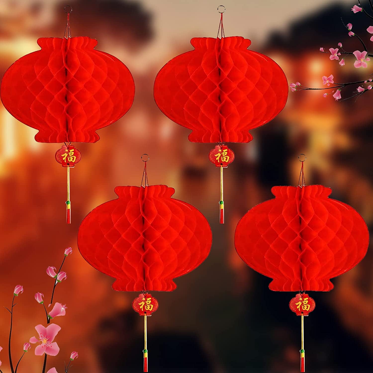Red paper lanterns with lights discount