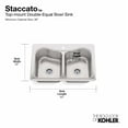 thumbnail image 2 of Kohler K-3369-3 Staccato 33" Double Basin Top-Mount 18-Gauge Stainless Steel Kitchen Sink, 2 of 7