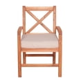 thumbnail image 5 of Acacia Wood Simple Patio 5-Piece Dining Set with x-shaped back - Brown, 5 of 6