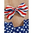 thumbnail image 5 of Bagilaanoe 4th of July Baby Girl Romper 2pcs 3 6 9 12 18 Months Independence Day Stars Stripe Print Jumpsuit + Bow Headband, 5 of 9