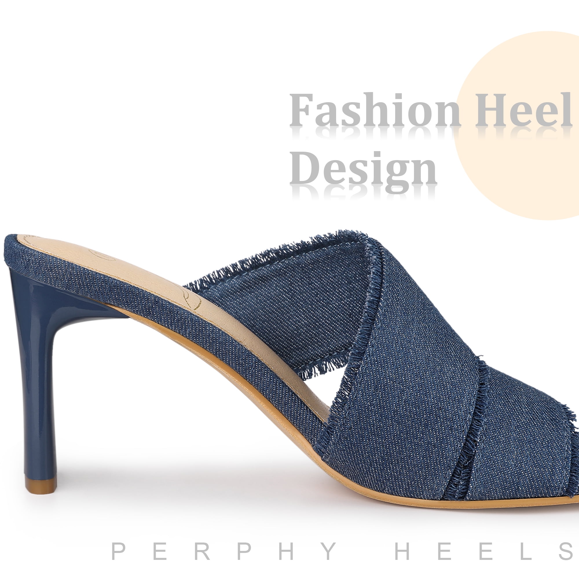Unique Bargains Women's Slide Heels Mules Block Heel Sandals