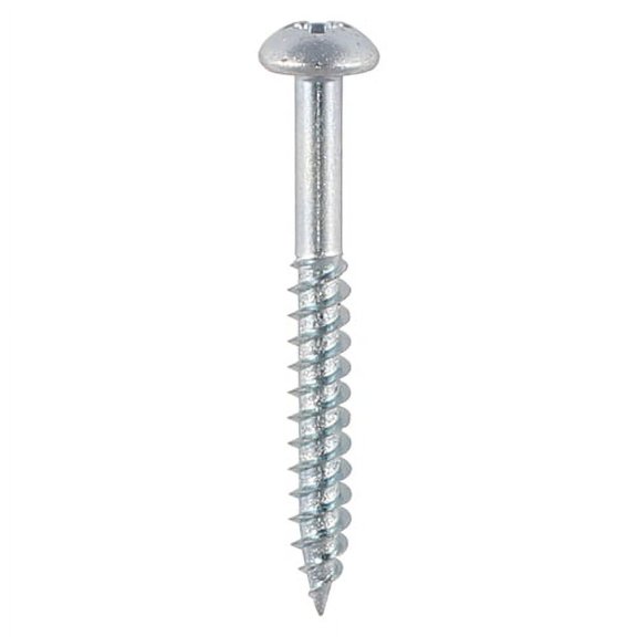 Timco - Twin-Threaded Woodscrews - PZ - Round - Zinc (Size 10 x 1 1/4 - 200 Pieces)