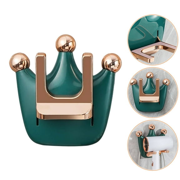 FRCOLOR Crown Hair Dryer Holder Bathroom Hair Dryer Wall Mount Hair Dryer Rack Green