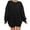 Black, variant on Pimfylm Womens Oversized Sweatshirts Hoodies Fleece Crewneck Sweaters Casual Tops Comfy Fall Fashion Outfits Winter Clothes 2025 Dark Gray, M