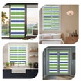 thumbnail image 6 of Green Blue Window Privacy Film White Stripe Decorative Glass Window Film UV Blocking Static Cling Non-Adhesive Sticker Covering for Home Door 17.7 x 39.3 inches, 6 of 8
