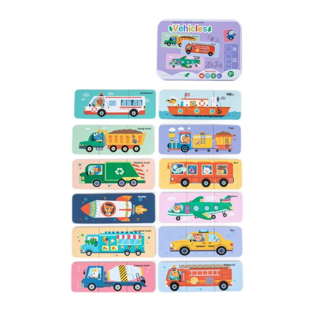 Rompecabezas de madera para niños, lindos colores y formas, cognitivos para niños de 3 a 5 años. Tráfico