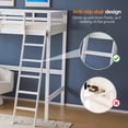 thumbnail image 6 of Ktaxon Wood Loft Bed Frame with LED Light, Twin Size Loft Bed with Flat Rungs & USB Charging Station, White, 6 of 11