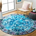 thumbnail image 2 of SAFAVIEH Riviera Dzvezda Abstract Polyester Machine Washable Area Rug, Navy/Light Blue, 6'7" x 6'7" Round, 2 of 8