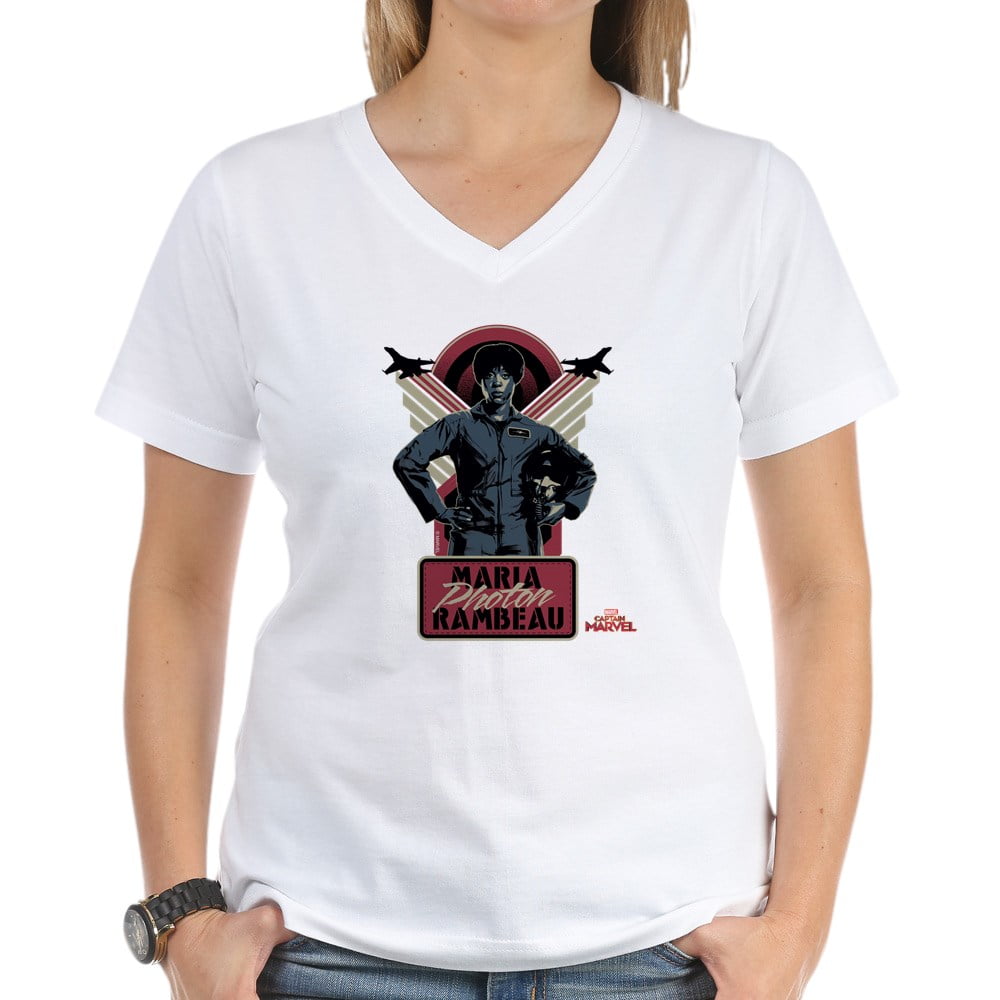CafePress CafePress Captain Marvel Movie Phot Women's V Neck T