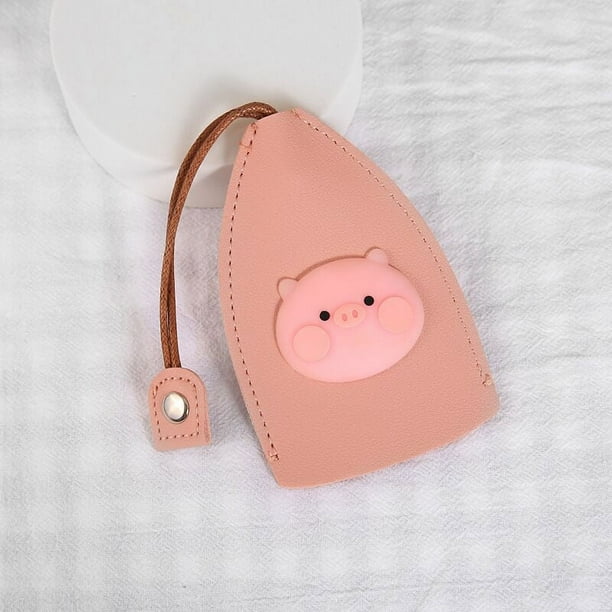 Estuche para llaves extraíble con dibujos animados de corazón de niña, funda protectora creativa de cuero PU para llave de coche, universal