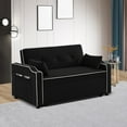 thumbnail image 2 of Sleeper Sofa Bed, 3-in-1 Convertible Pull Out Couch Futon Sofa Bed	with USB Port Adjustable Backrest and Pillows Loveseat Sofa for Living Room, 2 of 7