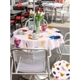 thumbnail image 5 of Outdoor Tablecloths with Umbrella Hole & Zipper, Cute Butterfly Dragonfly Round Tablecloths 60 Inch, Farmhouse Botanical Floral Pink Waterproof Table Cloth, Patio/Pool/Picnic Table Covers, 5 of 8