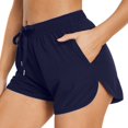 thumbnail image 5 of MNCEKFOD Womens Swim Bottoms High Waisted Swim Shorts With Pocket Bathing Shorts Wide Elastic Drawstring Yoga Swimsuit Bathing Suit Bottoms Dark Blue XL, 5 of 9