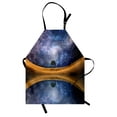 thumbnail image 1 of Space Apron Surreal Single Tree on Galaxy with Stars Meteors Unusual Sci Fi Panorama Print, Unisex Kitchen Bib Apron with Adjustable Neck for Cooking Baking Gardening, Brown Purple Blue, by Ambesonne, 1 of 3