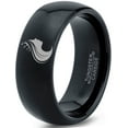 thumbnail image 1 of Tungsten Queen Princess Royalty Crown Monarch Band Ring 8mm Men Women Comfort Fit Black Dome Polished, 1 of 4