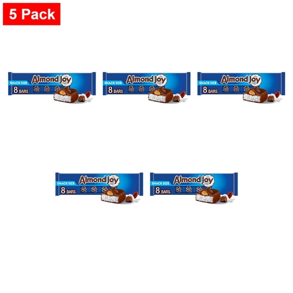 ALMOND JOY Coconut and Almond Chocolate Snack Size Candy Bars 0.6 oz - 5 Pack