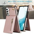 thumbnail image 3 of Allytech Crossbody Case for Samsung Galaxy S23 Plus 6.6", PU Leather Protective Credit Card Holder Zipper Purse Kickstand Handbag Case with Shoulder Strap Women Girl Cover for Galaxy S23+, Rosegold, 3 of 13