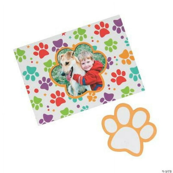 Paw Print Picture Frame Magnets, Birthday, Stationery, 12 Pieces