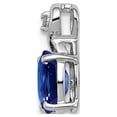 thumbnail image 5 of Auriga Fine Jewelry Sterling Silver Rhodium Plated Diamond & Sapphire Oval Pendant for Women (L-11mm, W-4mm), 5 of 6