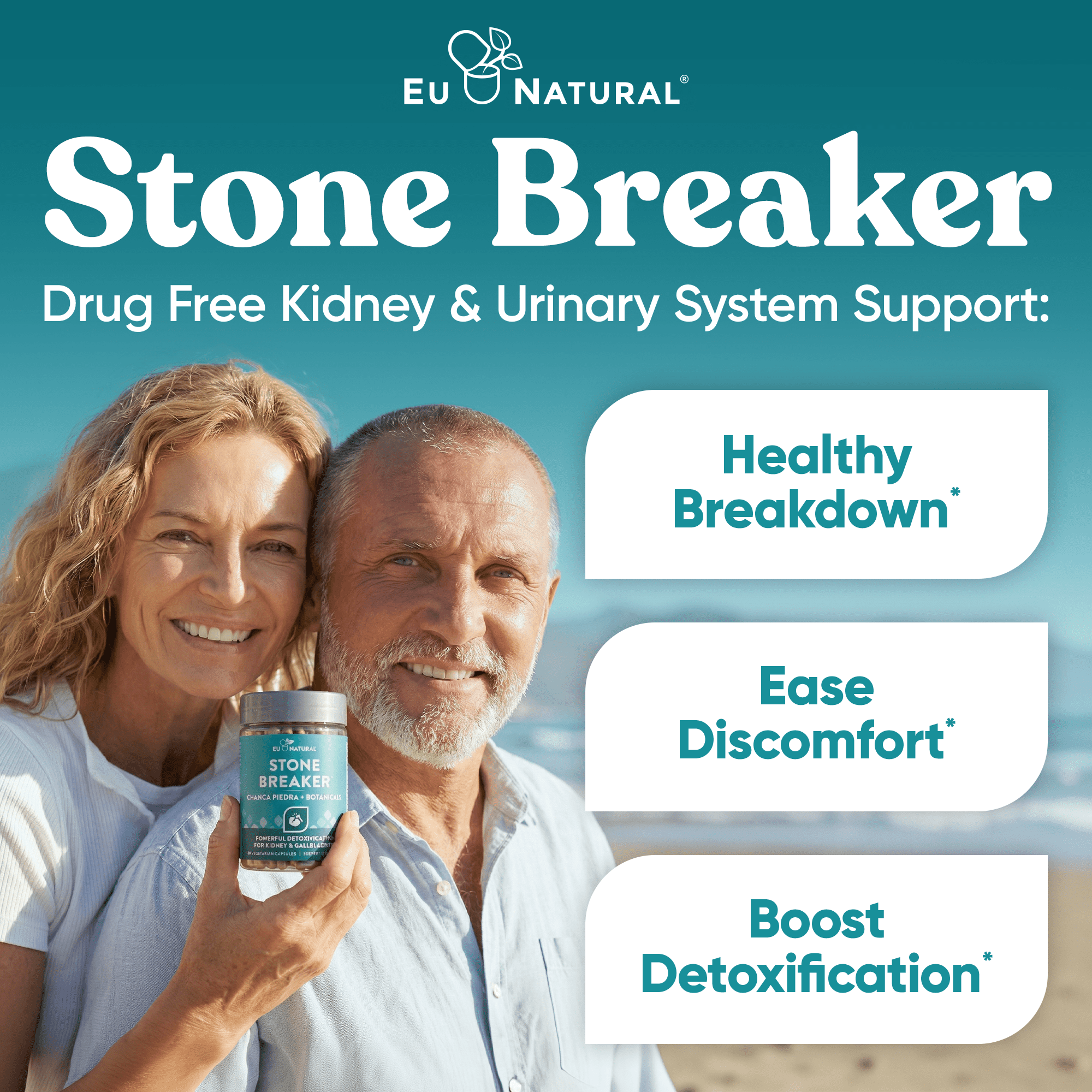 Eu Natural  Stone Breaker Chanca Piedra – 60 Vegetarian Capsules