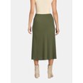 thumbnail image 4 of Time and Tru Women's Midi Slip Skirt, 2 Pack, Sizes XS-XXXL, 4 of 7