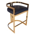 thumbnail image 1 of Butler Specialty Metal Bar Stool Chair in Gold With Semi-circle Seat & Footrest, 1 of 6
