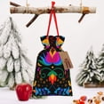 thumbnail image 3 of Fuzoiu Mexican Flower Traditional1 Print Christmas Gift Bag,Burlap Gift Bag with Drawstring Closure & Hang Tag,Perfect for Holidays, Birthdays, and Special Occasions-Small, 3 of 4