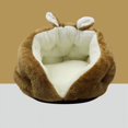 thumbnail image 1 of Cama para perros y gatos, sofá suave y cómodo para dormir profundamente en invierno (50*50*35CM, marrón) oso de fresa Electrónica, 1 of 5