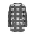 thumbnail image 4 of Ltctricy Women's Fluffy Oversized Sweatshirts Fuzzy Fleece Long Sleeve Crewneck Plaid Pullover Sweater Tops Plush Tunic Sweatshirts(Gray,Medium), 4 of 5