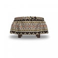 thumbnail image 4 of Aztec Ottoman Cover, Triangles Tribal Motifs Art, 2 Piece Slipcover Set with Ruffle Skirt for Square Round Cube Footstool Decorative Home Accent, Standard Size, Multicolor, by Ambesonne, 4 of 5
