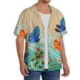 thumbnail image 2 of Fuzoiu Colorful Plants And Insects Print Men's Casual Short,Men's Short Sleeve Shirt,Mens Casual Button Down Shirts,Cuban Collar Summer Shirt for Beach, Vacation, and Outdoor Activities-X-Large, 2 of 5