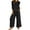 Black, variant on 2 Piece Sets for Women Plus Size Solid Color Casual Fashion Loose Crew Neck Short Sleeve And Pants Sets With Pockets