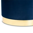 thumbnail image 4 of Bowery Hill Velvet Navy Blue Storage Ottoman Gold Finished Fully Assembled 23.62", 4 of 8