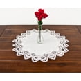 thumbnail image 2 of White European Lace and Antique Jacquard Fabric Table Topper (23"/33"), 2 of 5
