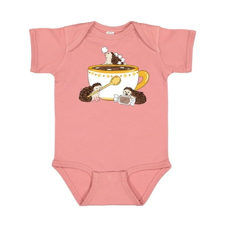 

Inktastic Cute Hot Chocolate Hedgehogs Gift Baby Boy or Baby Girl Bodysuit