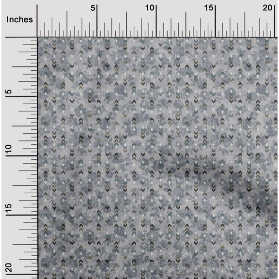 oneOone Cotton Jersey Gray Fabric Floral & Texture Quilting Supplies Print Sewing Fabric By The Yard 58 Inch Wide