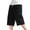 01 Black, variant on YueHuiYing Men's Linen Shorts Casual Elastic Waist Drawstring Summer Beach Vacation Yoga Golf Shorts with Pockets
