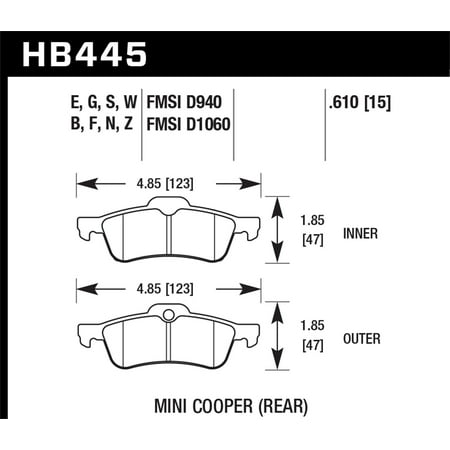 Hawk 02-06 Mini Cooper / Cooper S Performance Ceramic Street Rear Brake