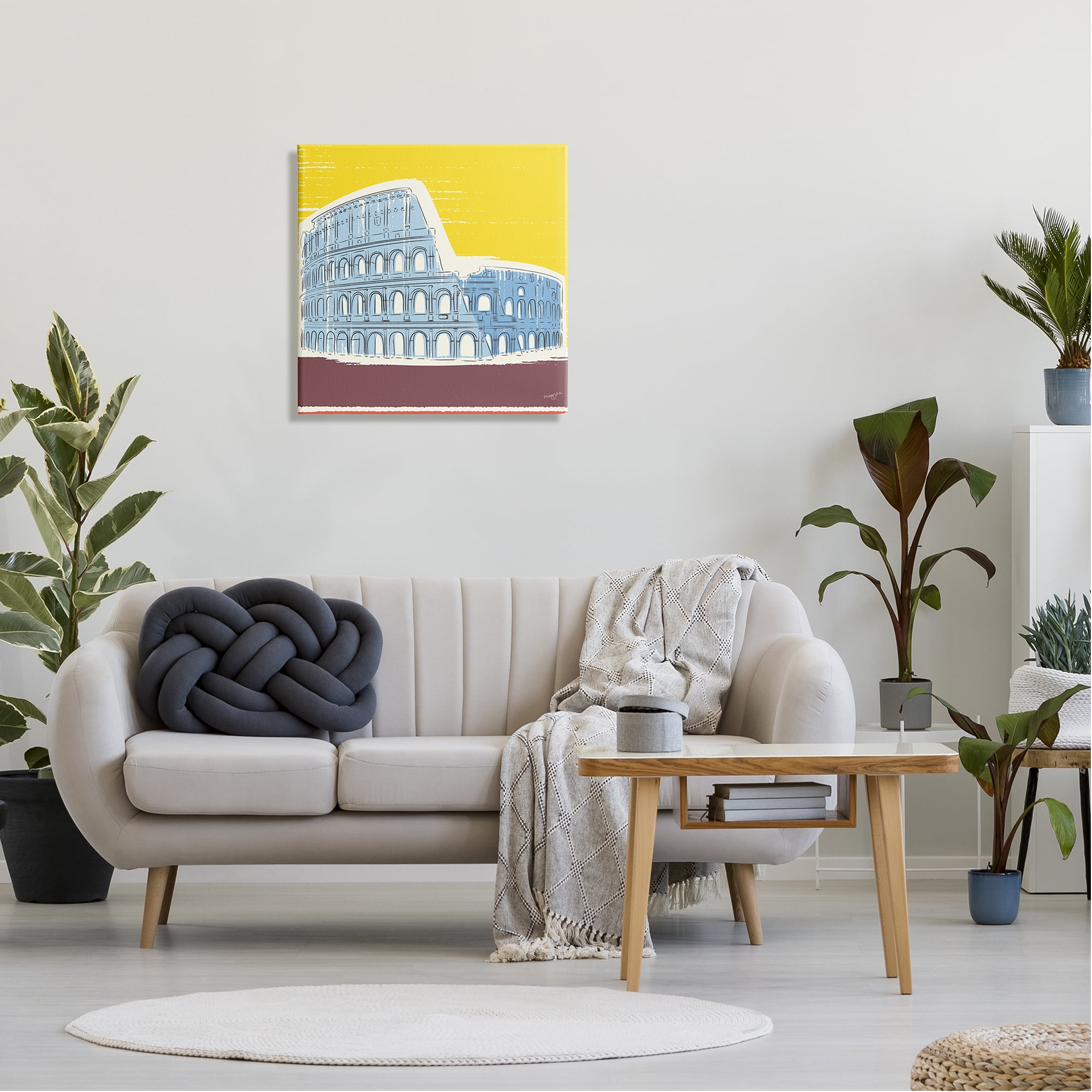 Stupell Industries Modern Colosseum Building Travel & Places Painting Gallery Wrapped Canvas Art Print Wall Art, 24 x 24