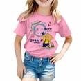 thumbnail image 1 of TZEWGL T-Shirts pour Fille Imprimé Ours Dessin Animé Col Rond Manches Courtes Amples Vêtements pour Bébé Taille 7-8T, 1 of 4