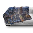 thumbnail image 3 of Modern Soft Flannel Fleece Throw Blanket, Atlanta City Skyline at Sunset with Hazy Syk Georgia Town American View, Cozy Plush for Indoor and Outdoor Use, 50" x 60", Baby Pink Blue Grey, by Ambesonne, 3 of 6