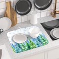 thumbnail image 6 of Winter Forest Dish Drying Mats - Snowflake Birds Dish Drainer Mat 16x18 Welcome Christmas Dish Draining Mat Watercolor Wildlife Tree Drying Pad for Kitchen Counter Sink, 6 of 6
