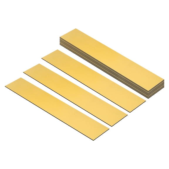Uxcell 10"x2" Blank Name Plates, 12 Pack Custom Engraved Name Plate, Gold, Black