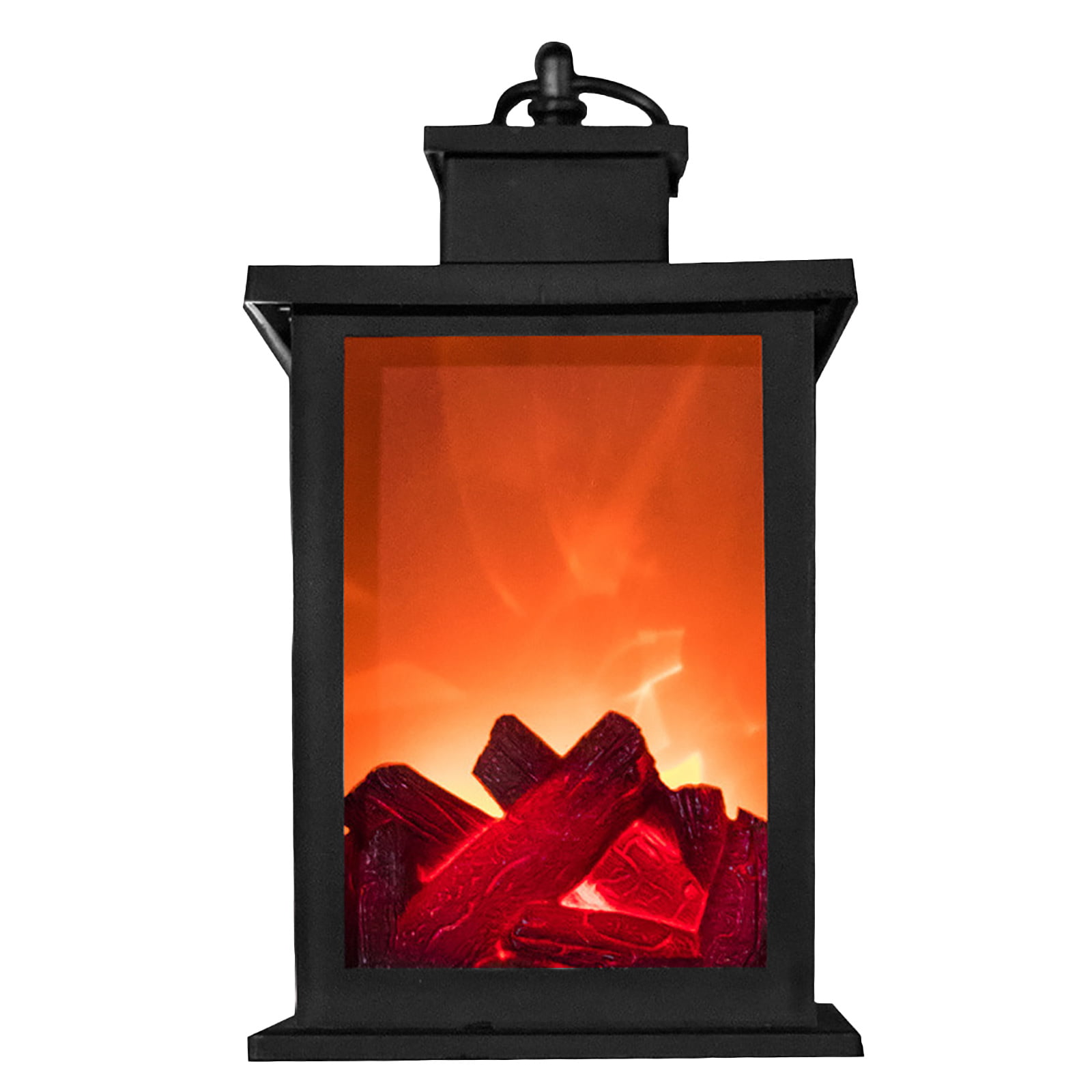 Fireplace Lantern LED Flame Effect Stylish Decorative Home 21cm 
