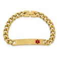 thumbnail image 2 of Bracelet Chaîne Gravable en Acier Inoxydable Jaune en Pvd avec Alerte Médicale Id de 7,25 Pouces, 2 of 7
